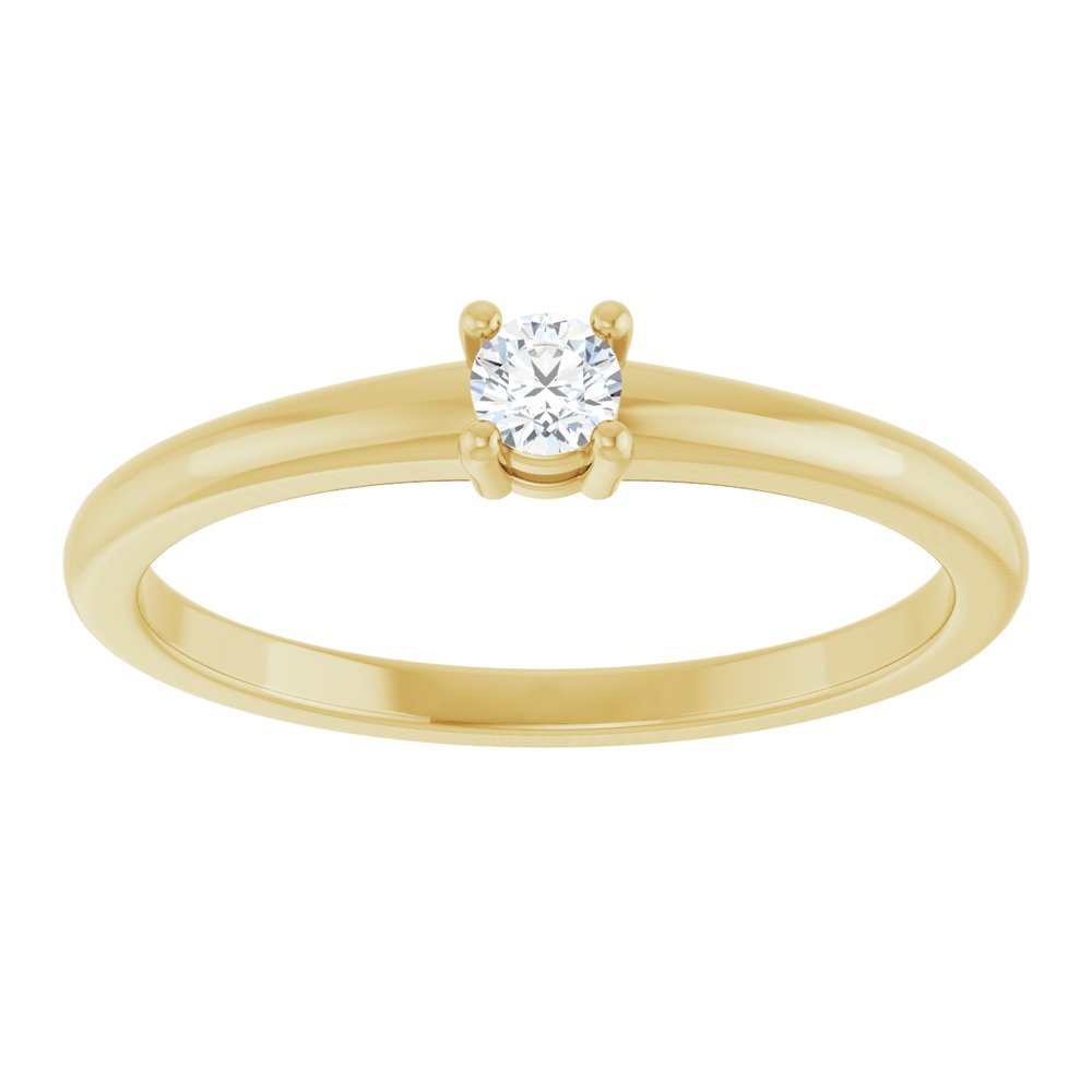 14K Yellow Gold Natural White Sapphire Ring