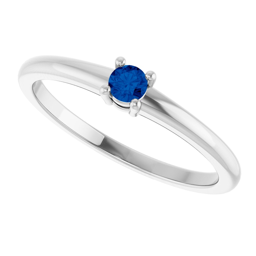 Sterling Silver Natural Blue Sapphire Ring