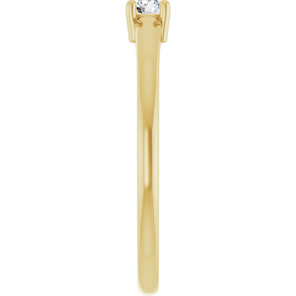 14K Yellow Gold Natural White Sapphire Ring