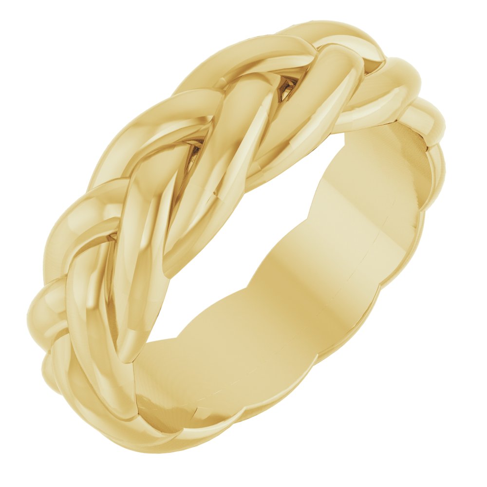 14K Yellow Gold 6 mm Woven-Design Band Size 6
