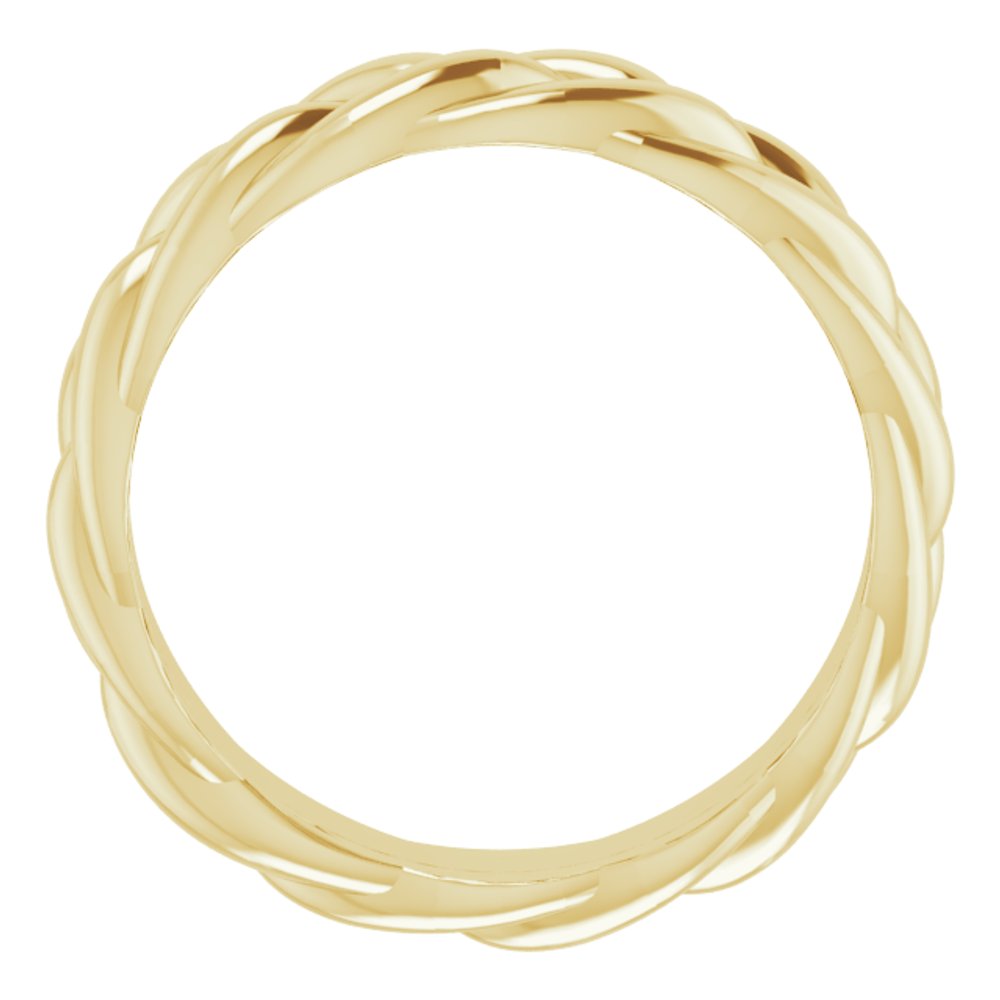 10K Yellow 6 mm Woven-Design Band Size 7.5