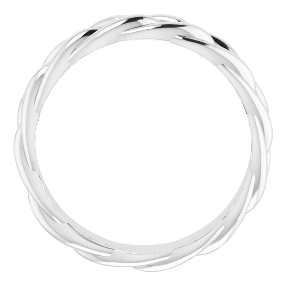 14K White Gold 6 mm Woven-Design Band Size 9.5