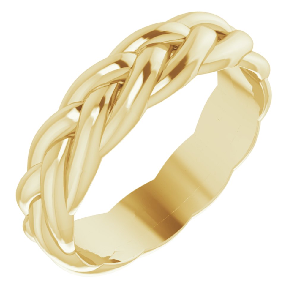 18K Yellow Gold 6 mm Woven-Design Band Size 10