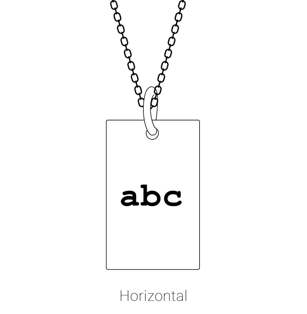 14K White Gold Dog Tag Pendant