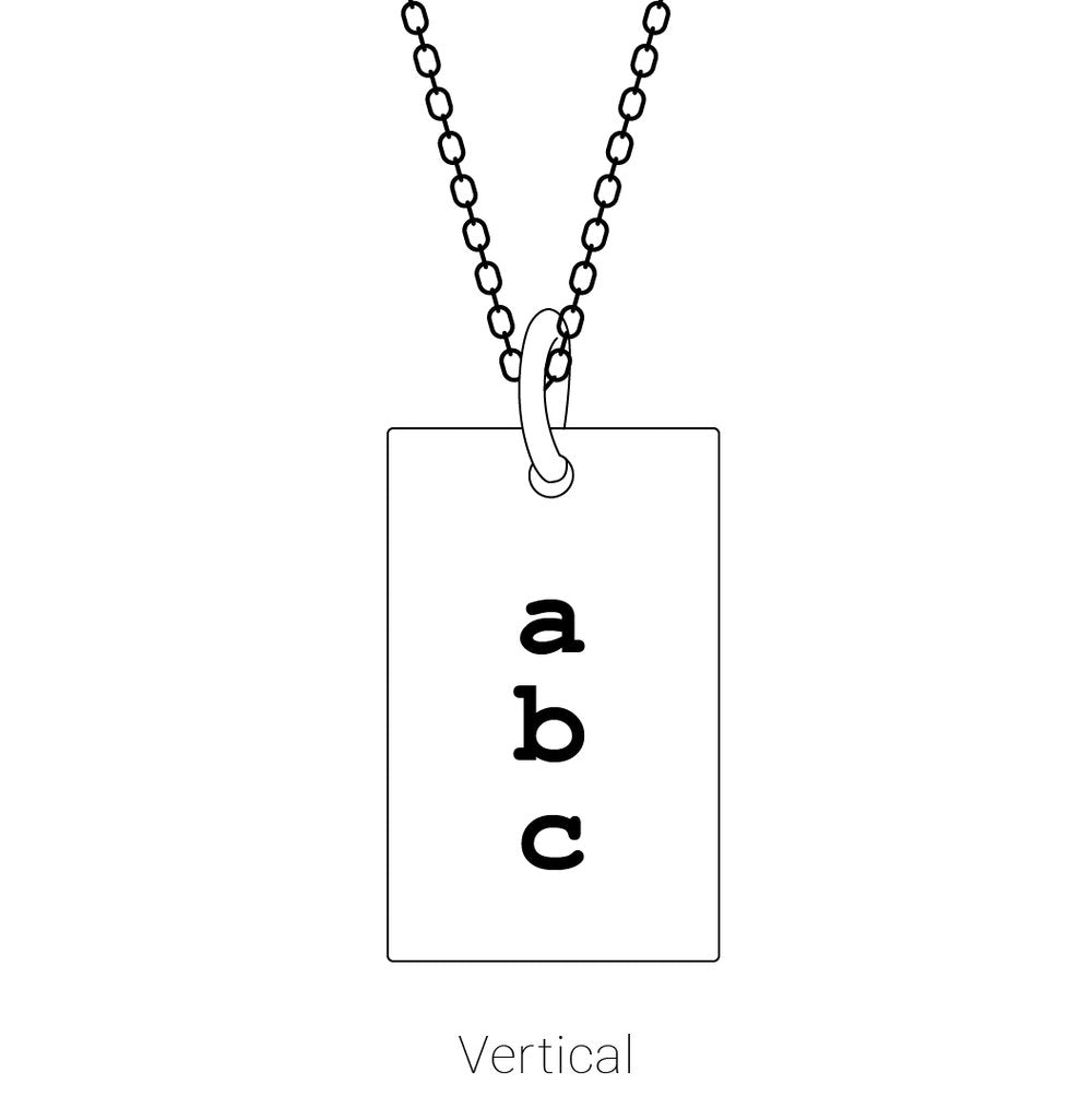 14K White Gold Dog Tag Pendant