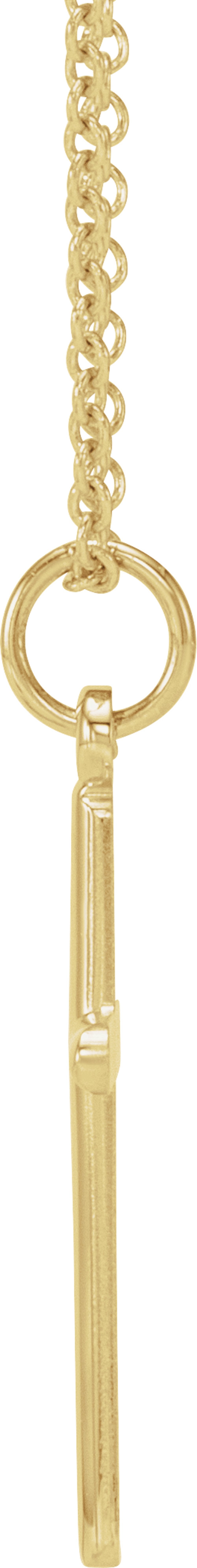 14K Yellow Gold Cross 18" Necklace