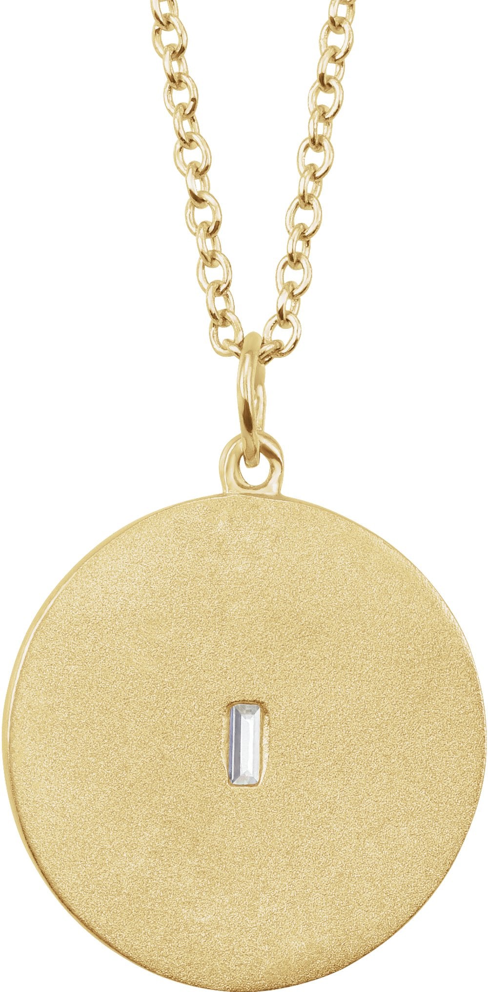 14K Yellow Gold .05 CT Natural Diamond Disc 16-18" Necklace