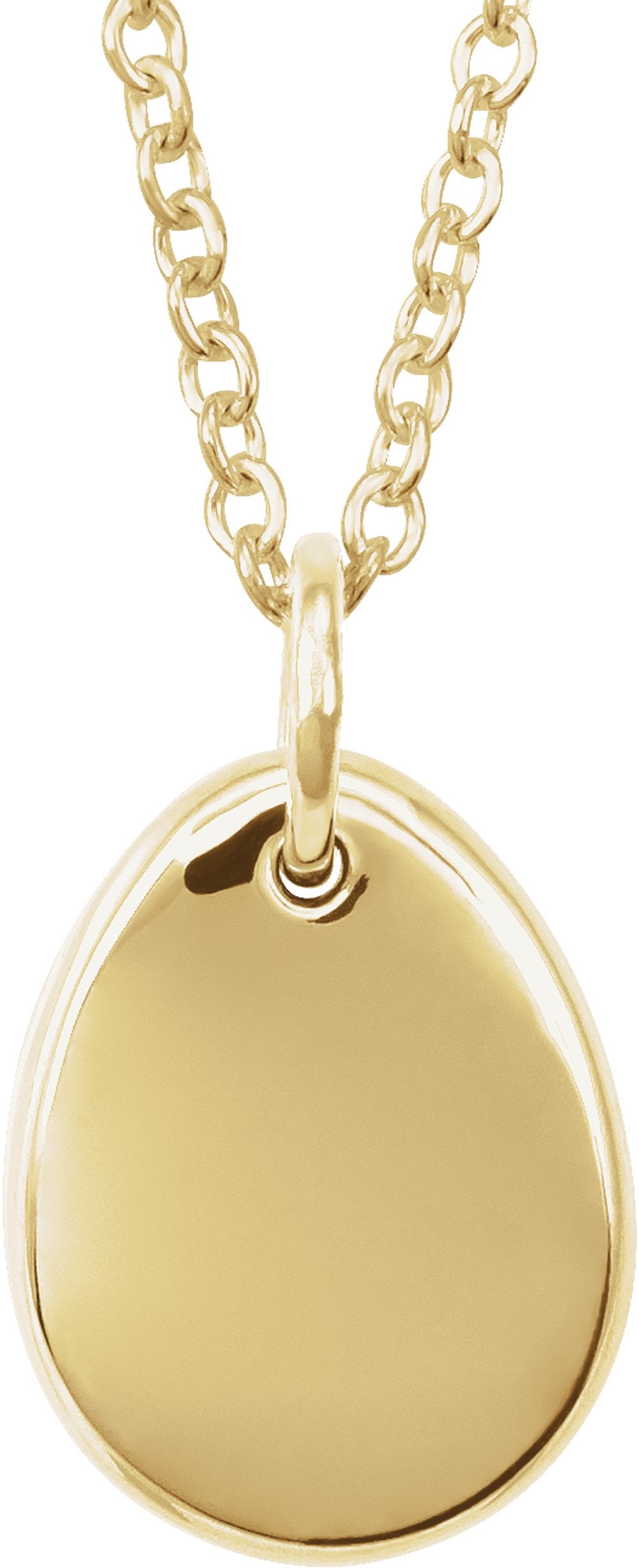 14K Yellow Engravable .005 CT Natural Diamond 16-18" Necklace