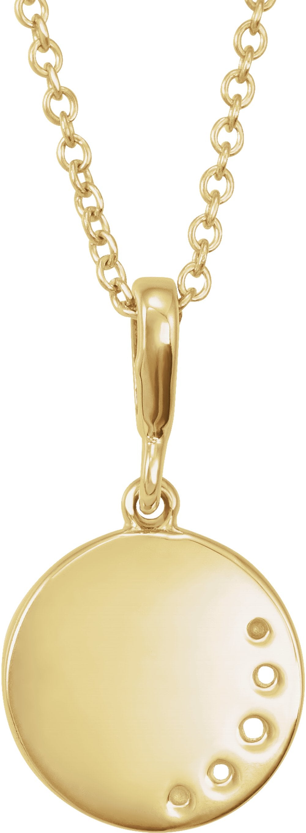 14K Yellow 1/10 CTW Natural Diamond Crescent Moon 16-18" Necklace