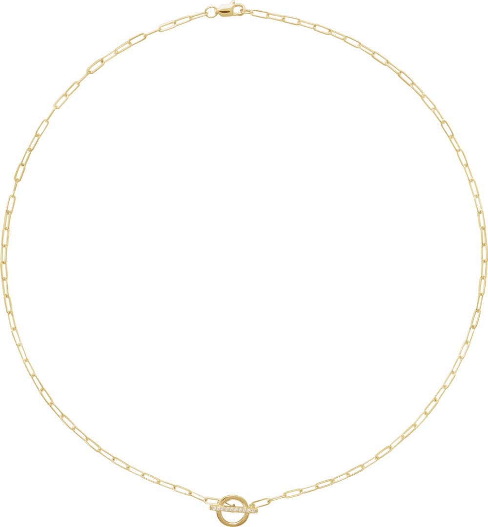 14K Yellow Gold .04 CTW Natural Diamond Toggle 16" Necklace