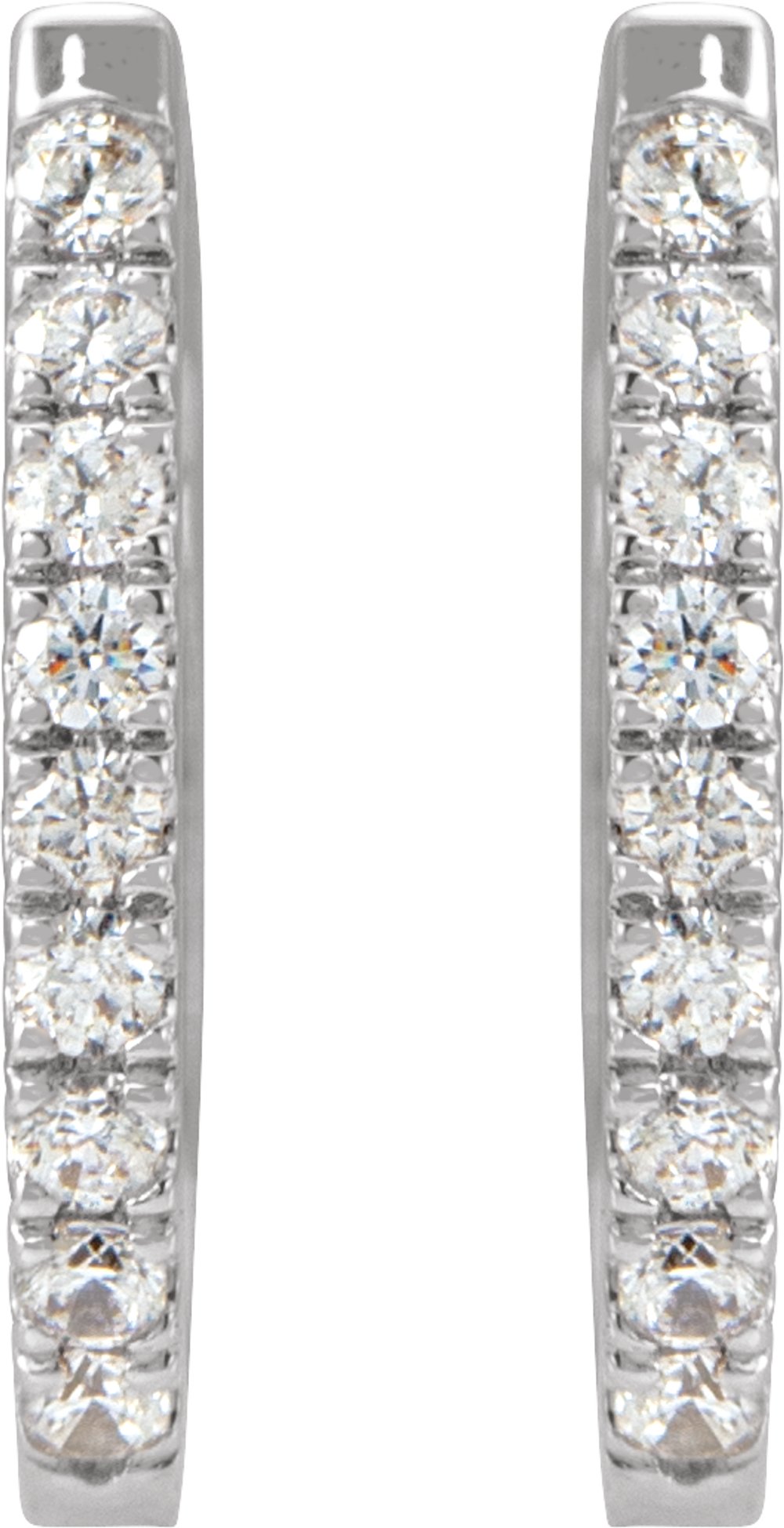 14K White Gold 1/5 CTW Natural Diamond Hoop Earrings