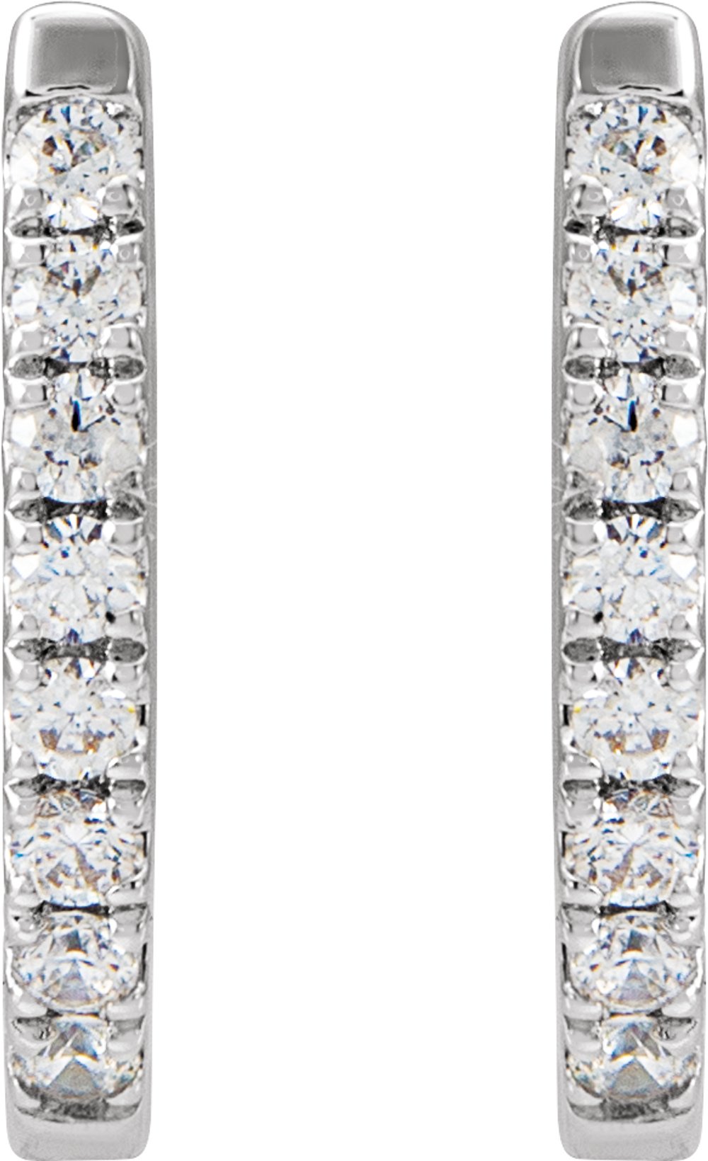 14K White Gold 1/6 CTW Natural Diamond Hoop Earrings