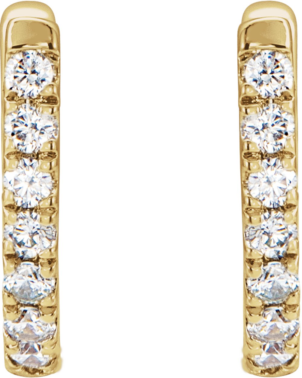 14K Yellow Gold 1/6 CTW Natural Diamond Hoop Earrings