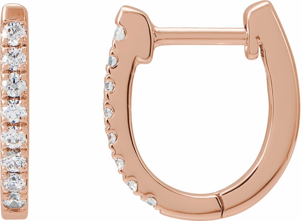 14K Rose 1/6 CTW Natural Diamond Hoop Earrings