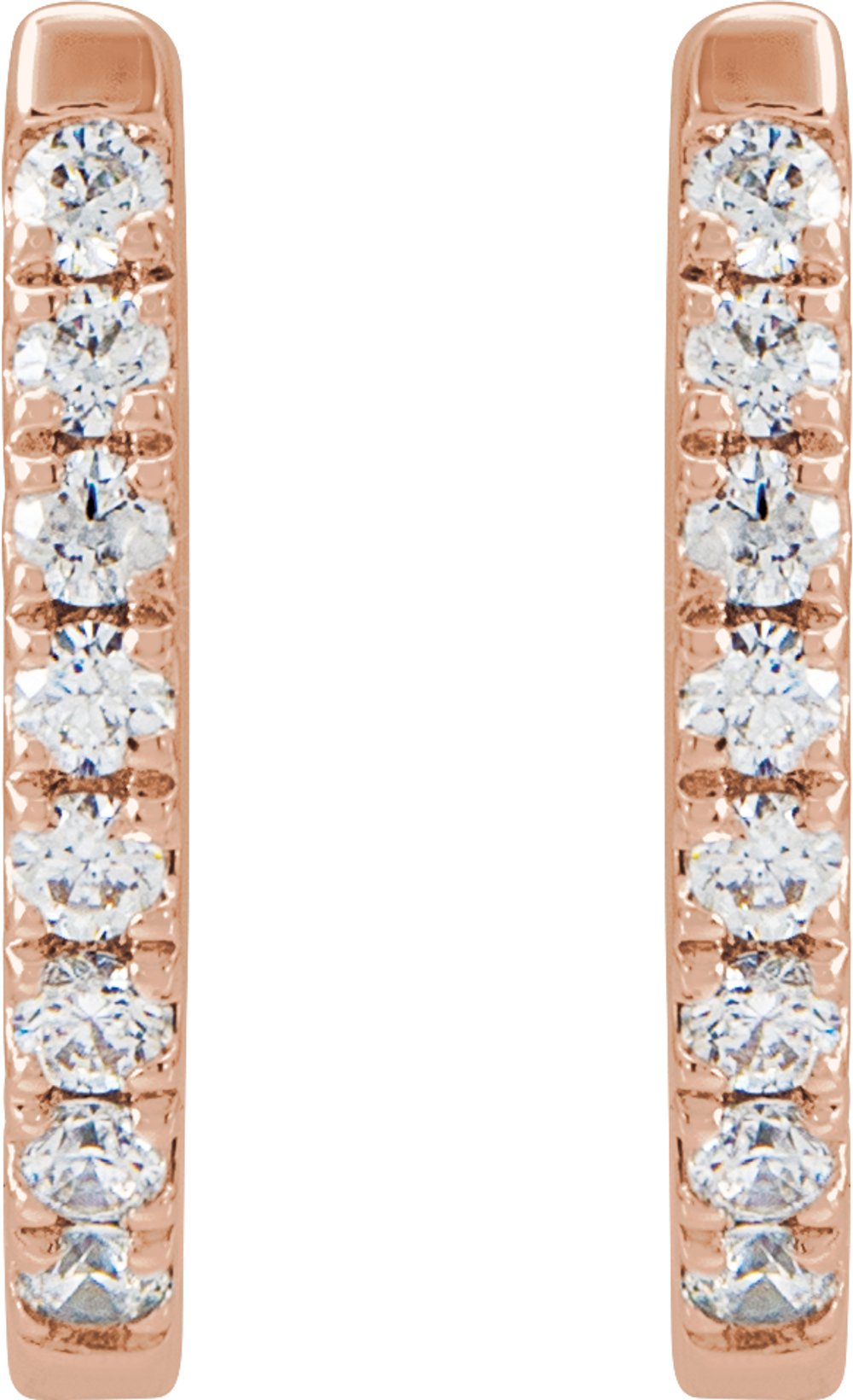 14K Rose 1/6 CTW Natural Diamond Hoop Earrings