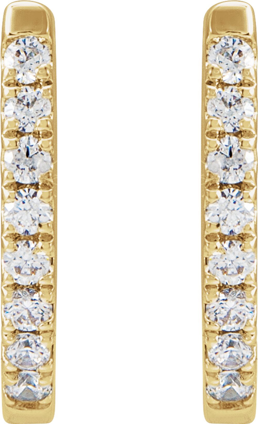 14K Yellow Gold 1/6 CTW Natural Diamond Hoop Earrings