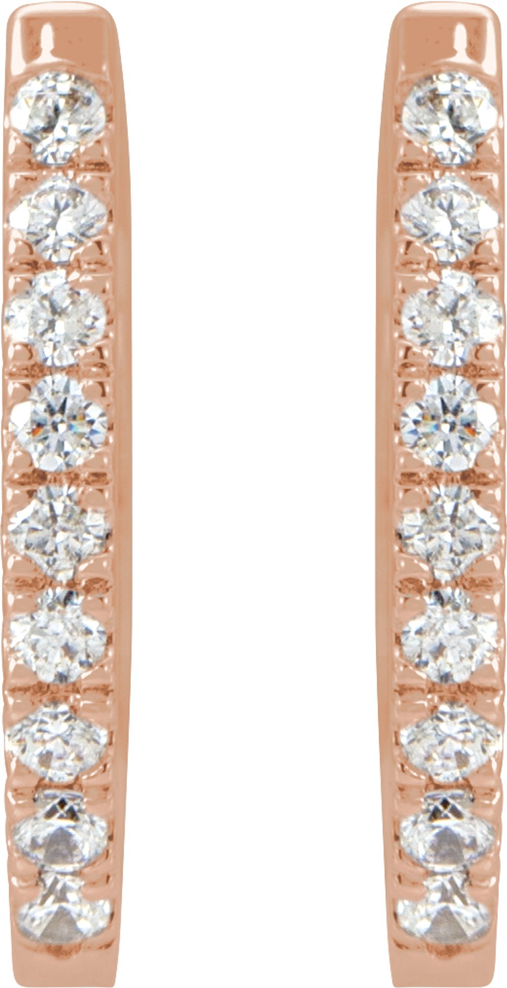14K Rose Gold 1/5 CTW Natural Diamond Hoop Earrings