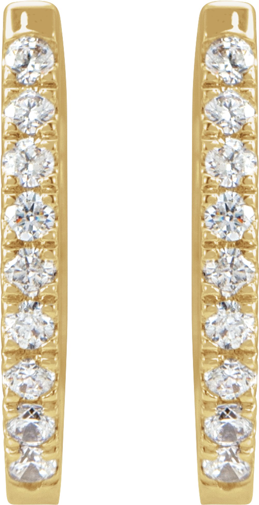 14K Yellow Gold 1/5 CTW Natural Diamond Hoop Earrings