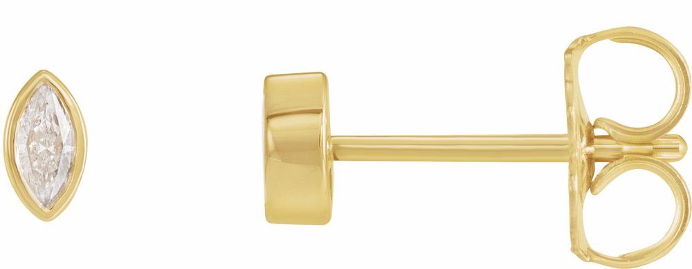 14K Yellow Gold 1/10 CTW Natural Diamond Solitaire Bezel-Set Earrings