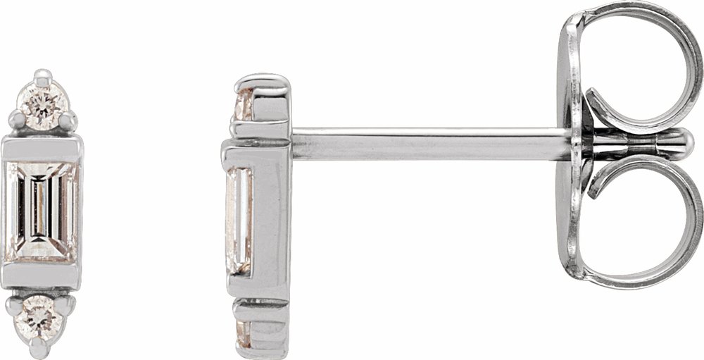 14K White Gold 1/10 CTW Natural Diamond Earrings