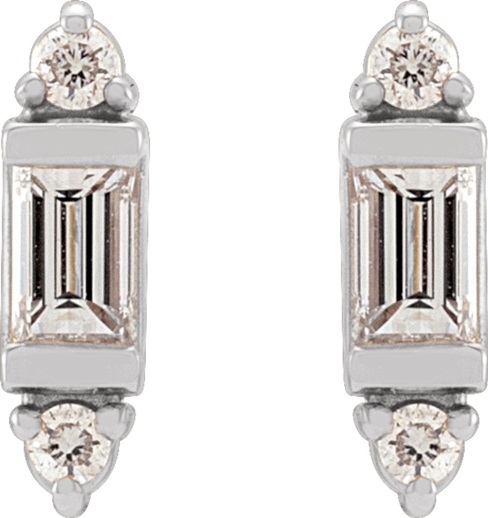 14K White Gold 1/10 CTW Natural Diamond Earrings