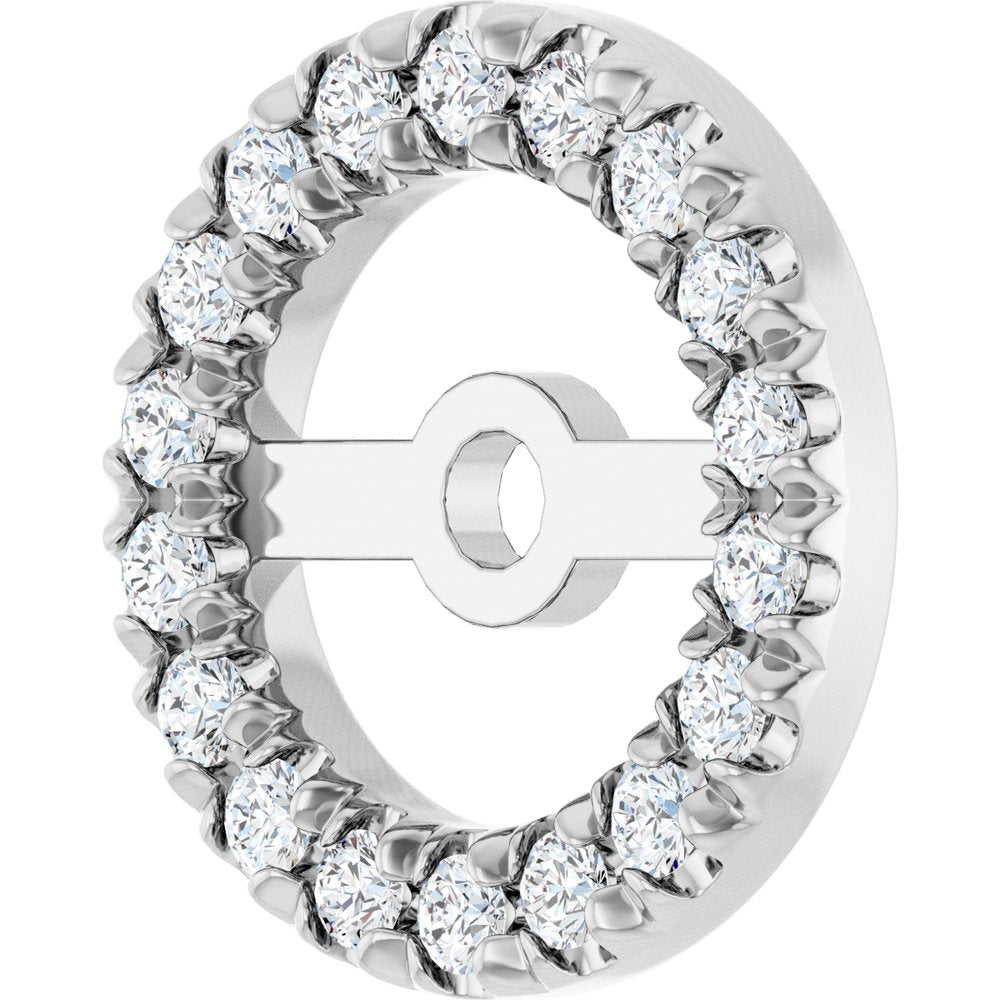 14K White Gold 5.3 mm ID 1/6 CTW Lab-Grown Diamond French-Set Earring Jacket