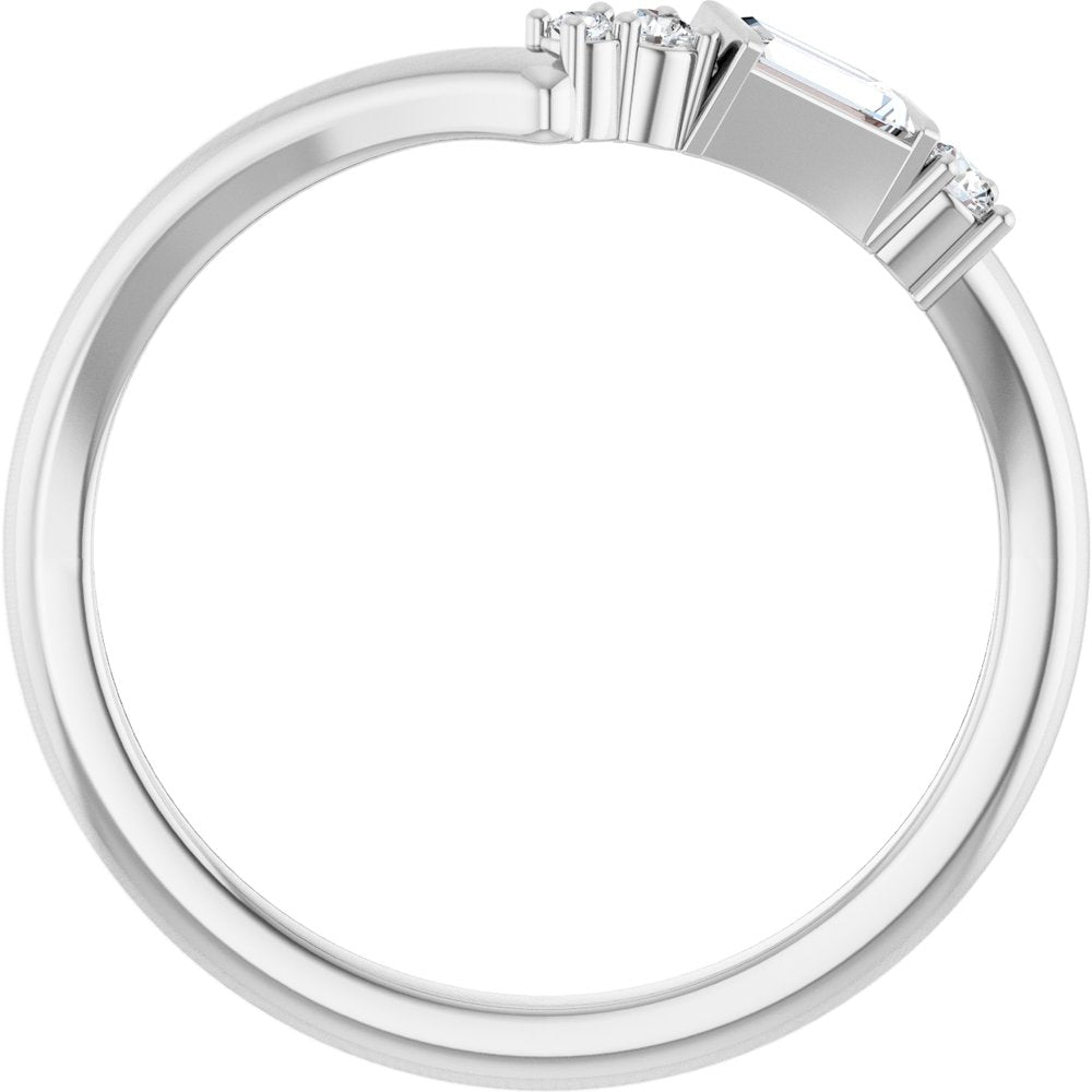 14K White 1/6 CTW Natural Diamond Contour Band