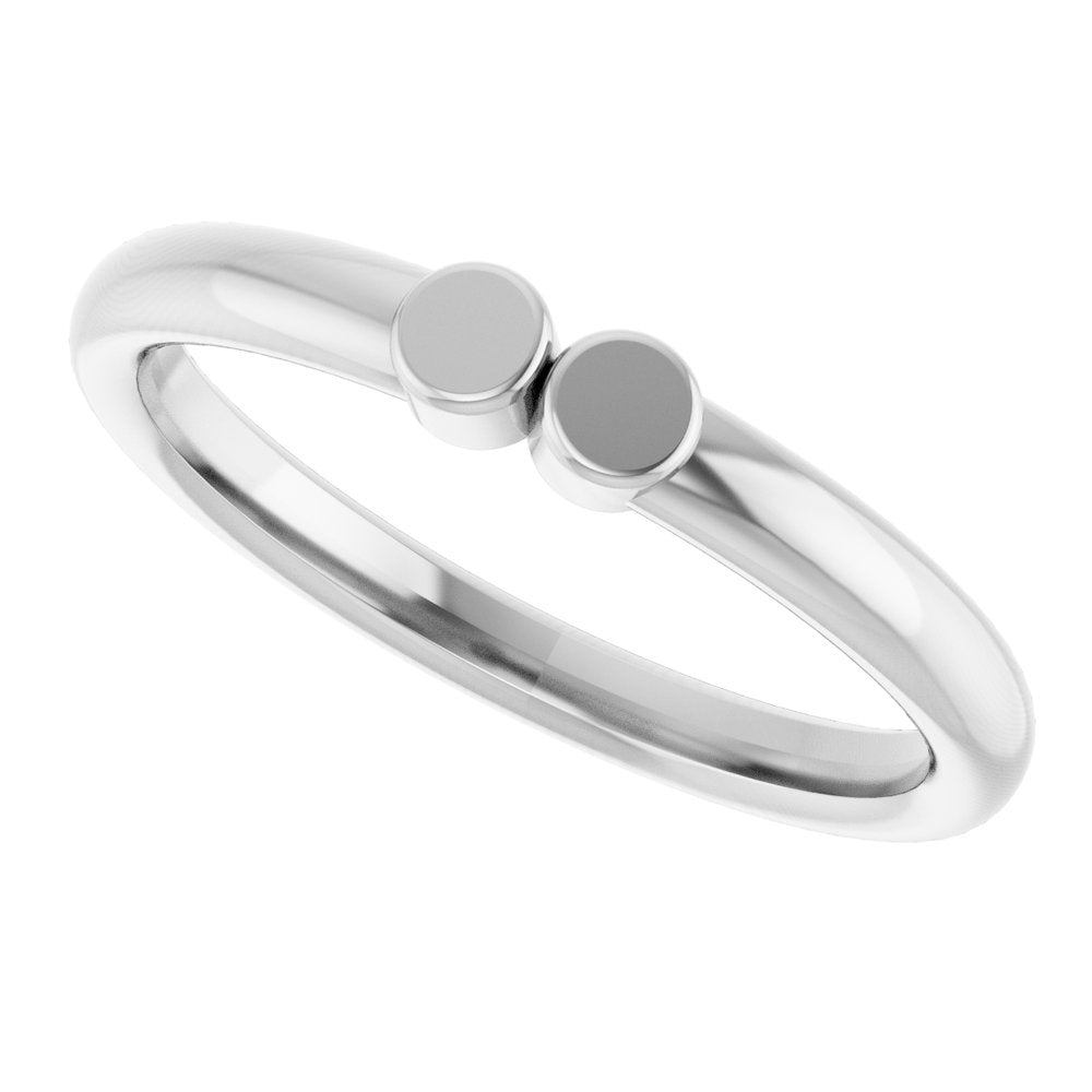 Sterling Silver 2-Circle Engravable Family Ring