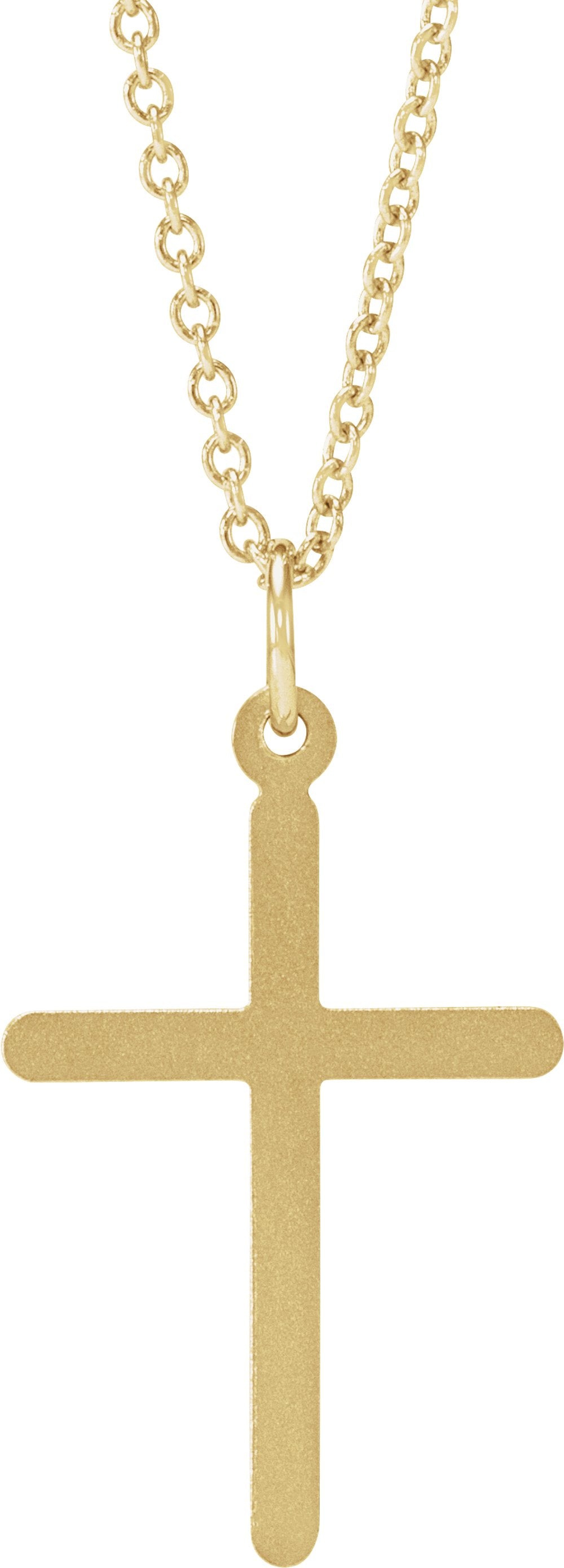 14K Yellow Gold Cross 18" Necklace