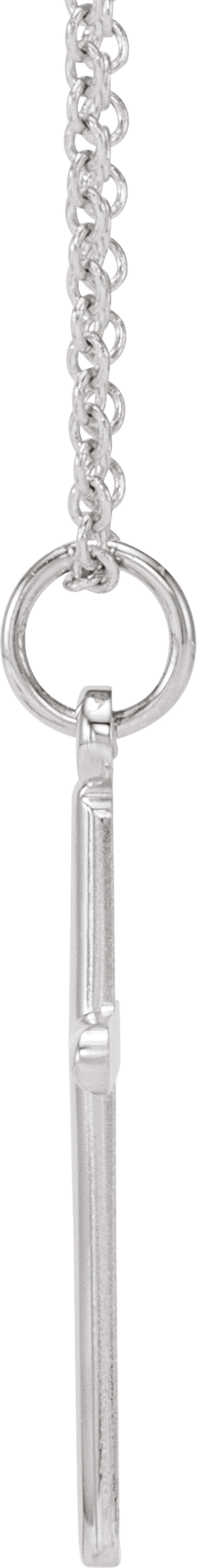 14K White Gold Cross 18" Necklace