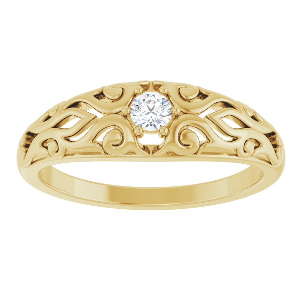 14K Yellow 1/10 CT Natural Diamond Ring