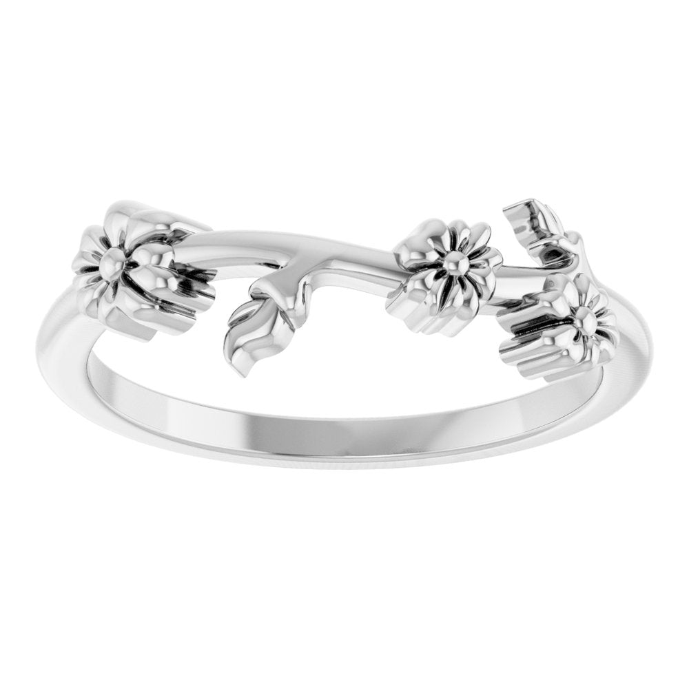 Sterling Silver Floral Stackable Ring