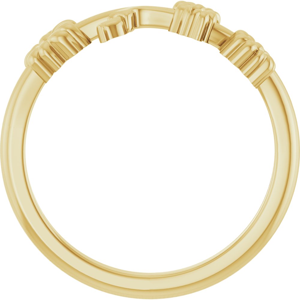 14K Yellow Floral Stackable Ring