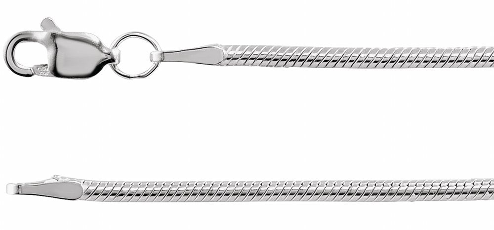 Sterling Silver 1.5 mm Snake 16" Chain