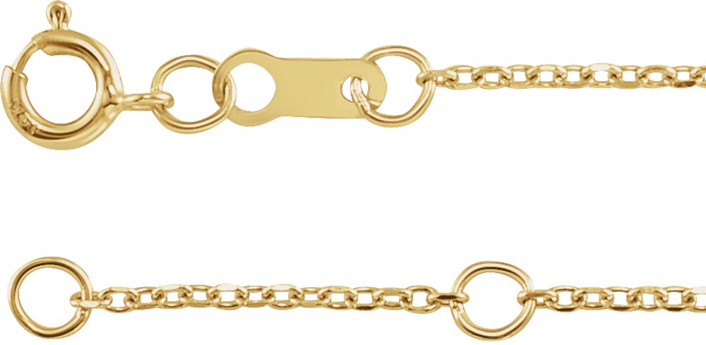 10K Yellow Gold 1 mm Adjustable Diamond-Cut Cable 16-18" Chain