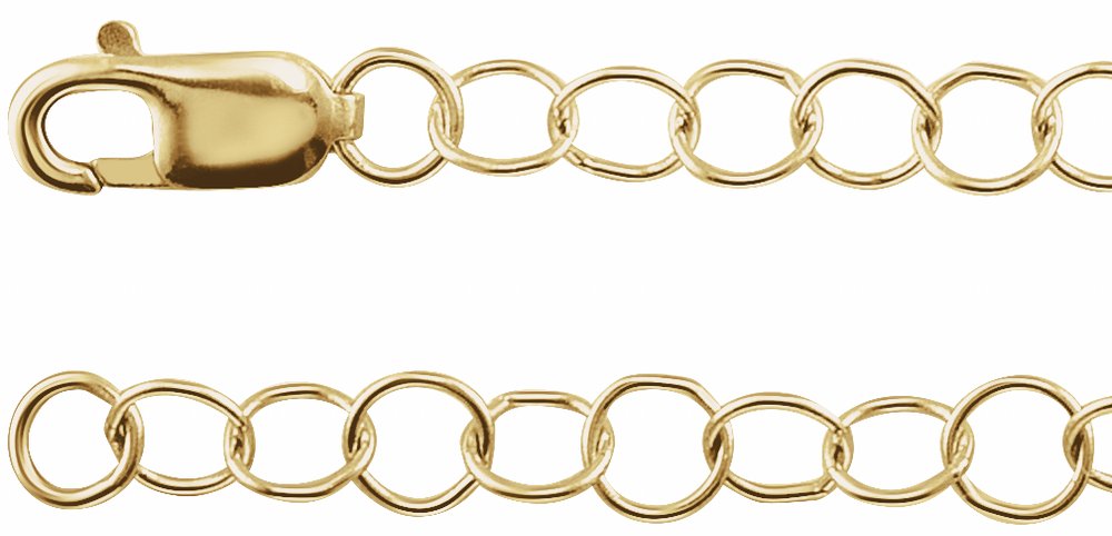 14K Yellow Gold 3.5 mm Round Cable 18" Chain