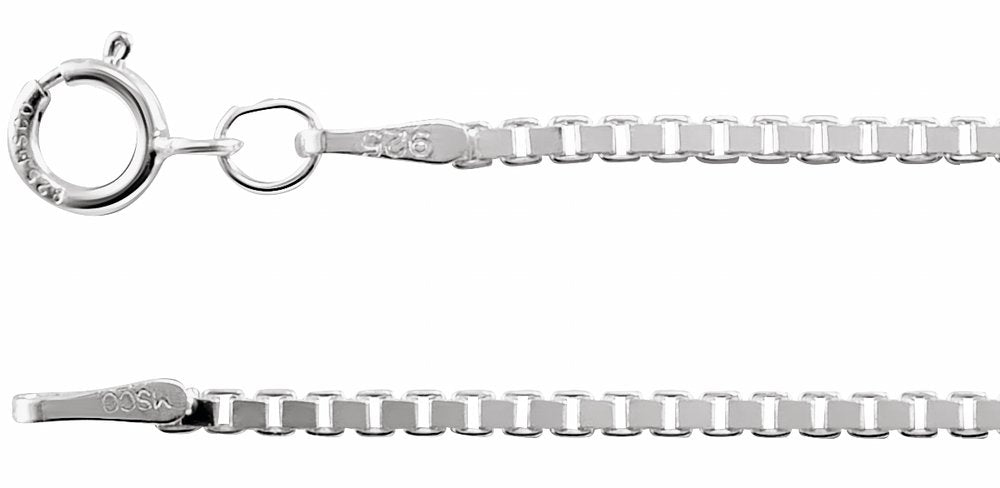 Rhodium-Plated Sterling Silver 1.5 mm Diamond-Cut Box 24" Chain