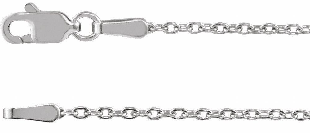 14K White Gold 1.4 mm Cable 24" Chain