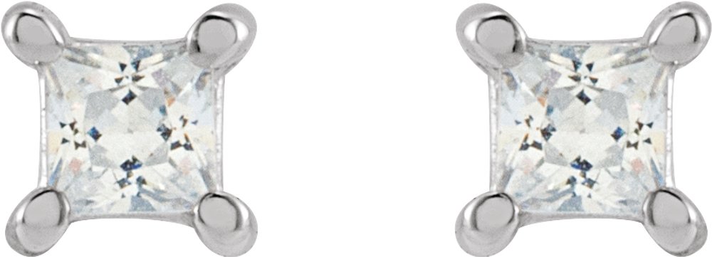 14K White 2.5 mm Square 1/5 CTW Lab-Grown Diamond Earrings
