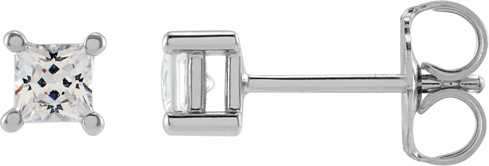14K White Gold 2.75 mm Square 1/4 CTW Lab-Grown Diamond Earrings