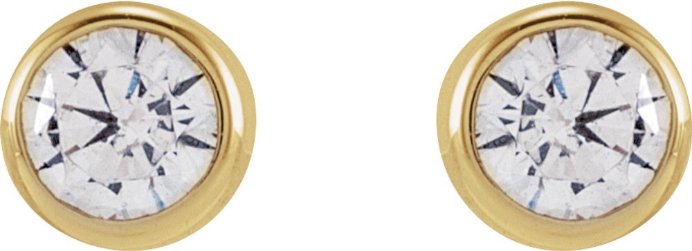 14K Yellow Gold 1/5 CTW Lab-Grown Diamond Bezel-Set Earrings