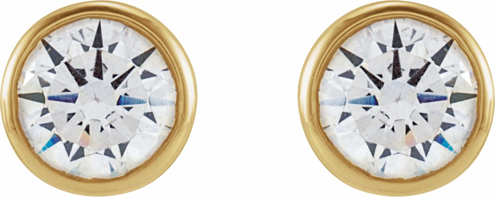 14K Yellow Gold 1/2 CTW Lab-Grown Diamond Bezel-Set Earrings