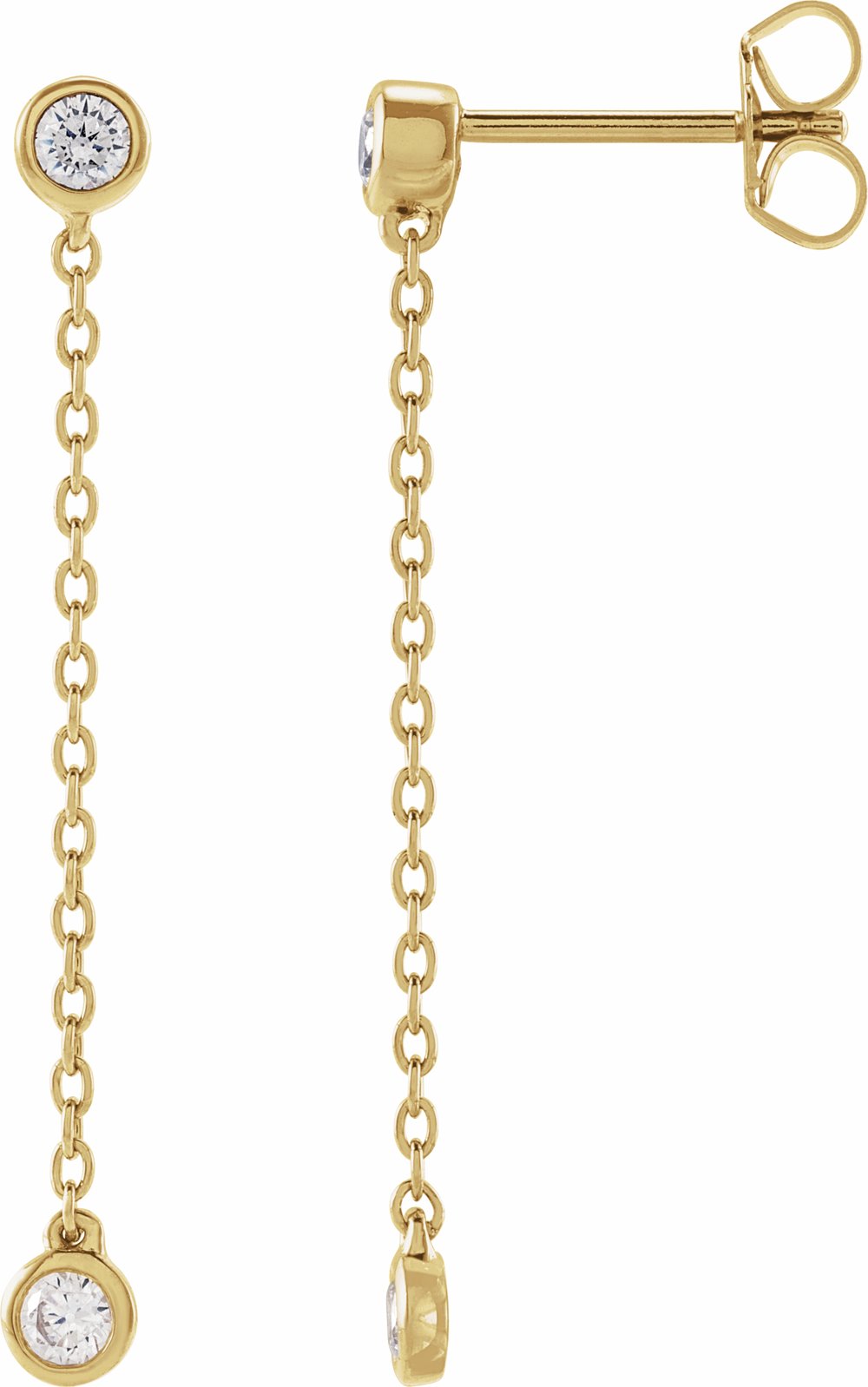 14K Yellow Gold 1/4 CTW Lab-Grown Diamond Chain Earrings