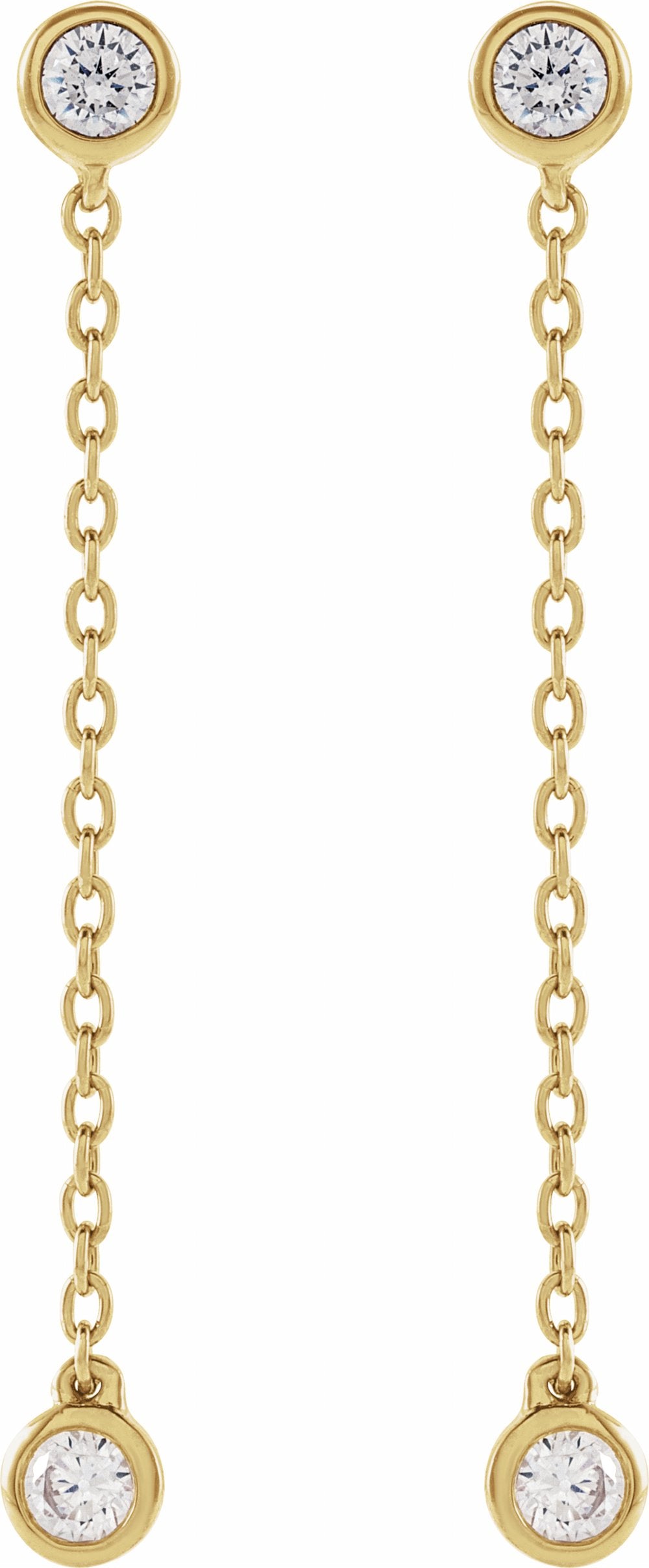 14K Yellow Gold 1/4 CTW Lab-Grown Diamond Chain Earrings