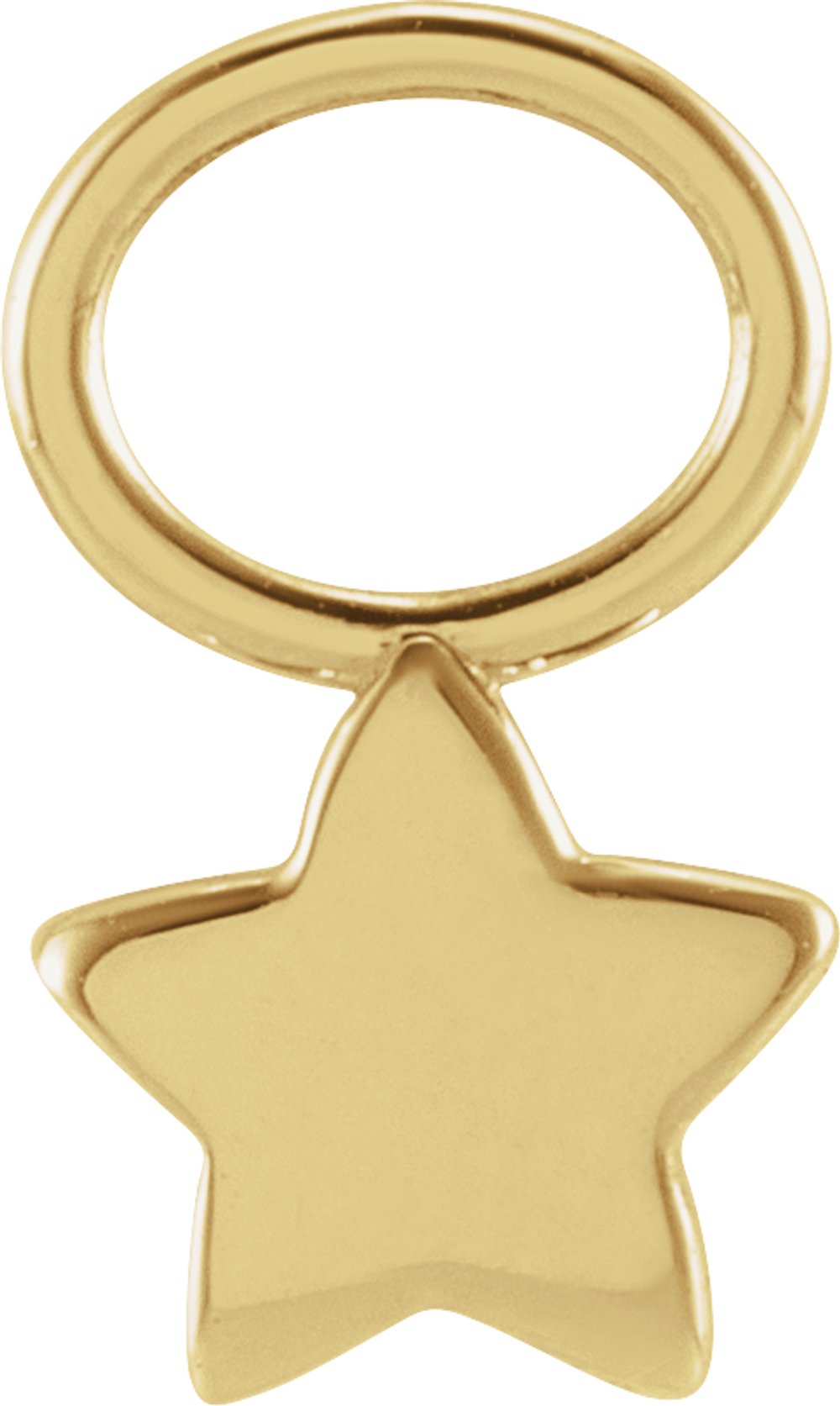10K Yellow 5 mm Star Hoop Dangle