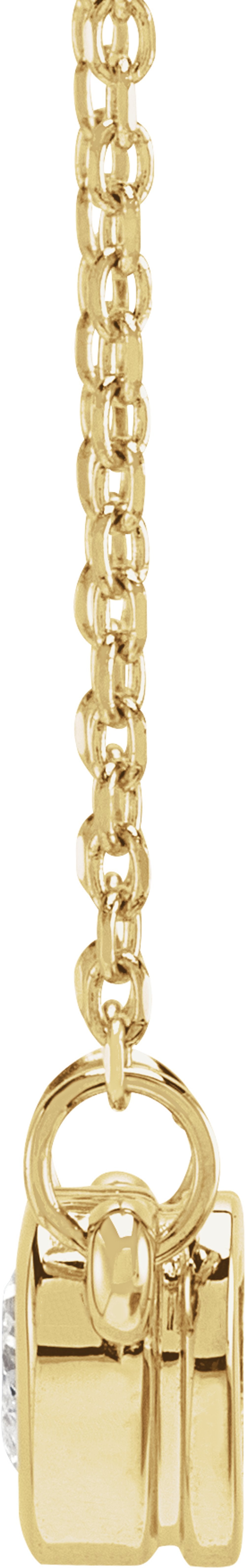 14K Yellow Gold 1/4 CT Natural Diamond Heart 16-18" Necklace