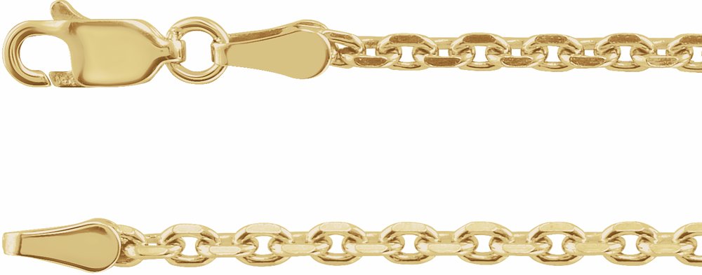 14K Yellow 2.5 mm Diamond-Cut Cable 16" Chain