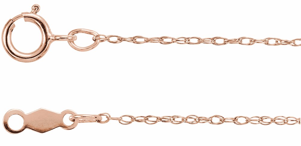 10K Rose Gold .85 mm Rope 16" Chain