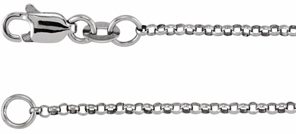 Sterling Silver 1.5 mm Adjustable Hollow Rolo 18-20" Chain