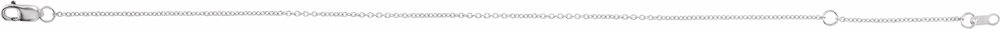 14K White Gold 1 mm Adjustable Cable 6 1/2-7 1/2" Chain